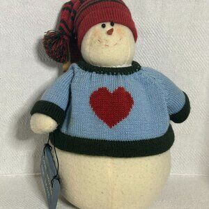Miss Elle’s Collection 11” Snowman With Sweater And Handcrafted Message